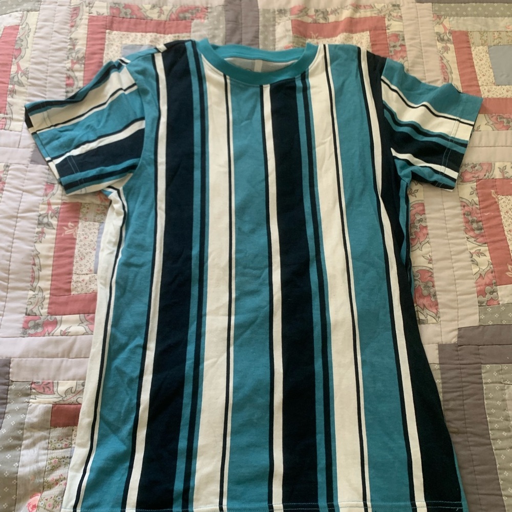 Striped Kids T-Shirt - Teal and Black